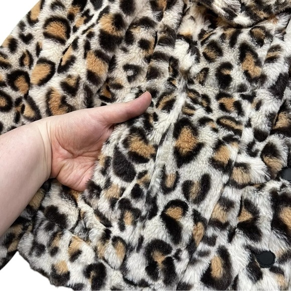 Blank NYC Animal Leopard Print Faux Fur Shearling Cozy Trucker Jacket Size XS - Picture 3 of 8